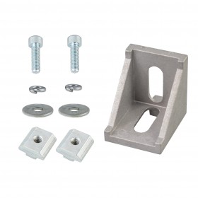 L-Shaped Corner Joint Bracket with Accessories (for 4040 Aluminium T-Slot Profiles) - Set of 4