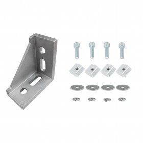 produkt - Unilateral Right Angle Corner Joint Bracket with Accessories (for Profile 3030 Aluminium T-Slot Profiles) Aluminium Strut Pro...