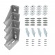 Einseitige rechtwinklige Eckverbindung Aluminium mit Zubehör (für 30 mm Aluminium-Konstruktionsprofile) Alu Systemprofile