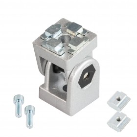 Einstellbarer Winkelverbinder mit Zubehör (für 40 mm Aluminium-Konstruktionsprofile)