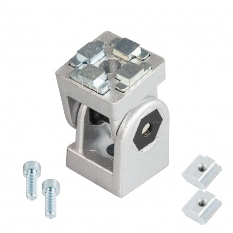 Adjustment Angle Connector with Accessories (for 4040 Aluminium T-Slot Profiles) Aluminium Strut Profiles