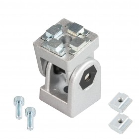 Adjustment Angle Connector with Accessories (for 4040 Aluminium T-Slot Profiles) - Set of 4 Aluminium Strut Profiles